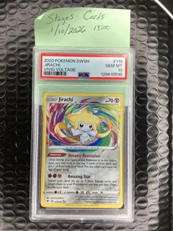 2020 Pokemon SWSH Vivid Voltage Jirachi #119/185 PSA 10 - Image 1