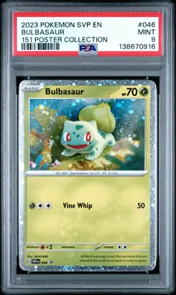 2023 POKEMON SVP PROMO 151 POSTER COLLECTION #046 BULBASAUR PSA 9 - Image 1
