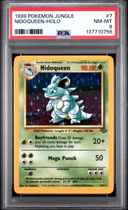 1999 POKEMON JUNGLE #7 NIDOQUEEN-HOLO PSA 8 - Image 1