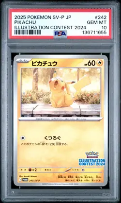 2025 POKEMON JAPANESE SV-P PROMO ILLUSTRATION CONTEST 2024 #242 PIKACHU PSA 10 - Image 1