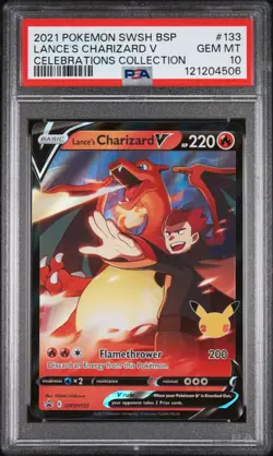 2021 POKEMON SWSH PROMO CELEBRATIONS COLLECTION LANCE'S CHARIZARD V PSA 10 - Image 1