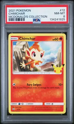 2021 POKEMON MCDONALD'S COLLECTION #12 CHIMCHAR PSA 8 - Image 1