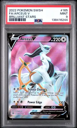 2022 POKEMON SWORD & SHIELD BRILLIANT STARS #165 FULL ART/ARCEUS V PSA 9 - Image 1