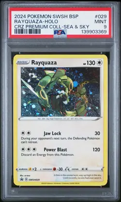 2024 POKEMON SWSH BLACK STAR PROMO #029 RAYQUAZA-HOLO PSA 9 - Image 1