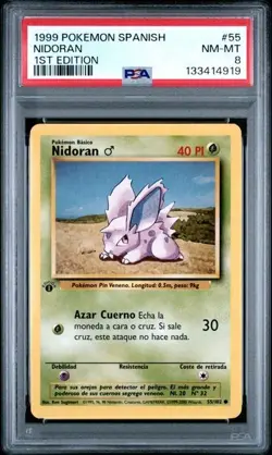 1999 POKEMON SPN#55 NIDORAN 1ST EDITION PSA 8 - Image 1