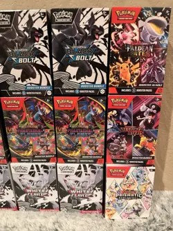 Pokemon TCG Booster Bundle Lot of 15 Prismatic, White Flare, Black Bolt, Paldean - Image 3