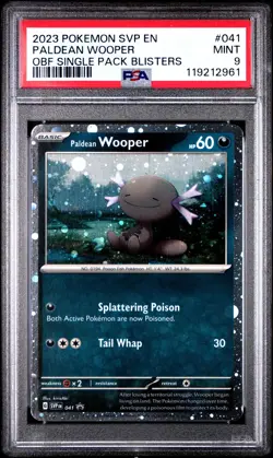 Pokemon SVP EN-SV Black Star Promo Paldean Wooper Obsidian Flames 41 2023 PSA 9 - Image 1