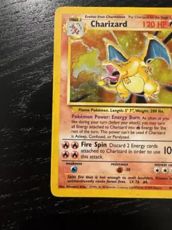 Pokemon Base Set Charizard Holo - Vintage WOTC Original - Authentic - Played - Image 3