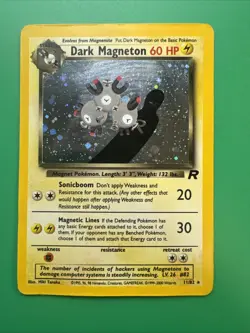 2000 Pokemon Team Rocket Dark Magneton 11/82 Holo LP+ NM with SWIRL - Image 1