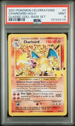 2021 POKEMON CELEBRATIONS CLASSIC COLLECTION #4 CHARIZARD-HOLO PSA 9 - Image 1