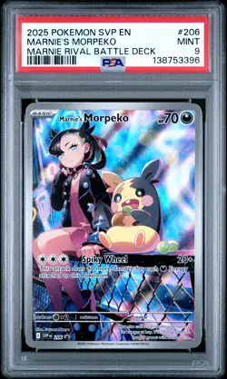 2025 POKEMON SVP PROMO MARNIE RIVAL BATTLE DECK #206 MARNIE'S MORPEKO PSA 9 - Image 1