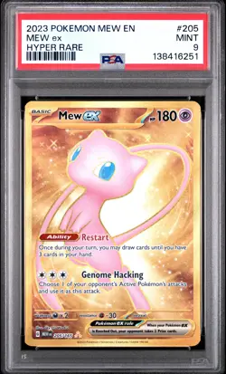 2023 POKEMON MEW EN-151 HYPER RARE #205 MEW EX PSA 9 - Image 1