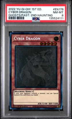 Cyber Dragon GFP2-EN178 Ghost Rare 1st Edition Yugioh PSA 8 *111 - Image 1