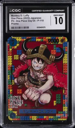 2025 ONE PIECE PC: ONE PIECE DAY'25 JPN PROMO MONKEY D. LUFFY CGC 10 GEM MINT - Image 1