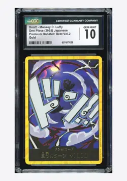 One Piece CGC 10 GEM MINT Don!! Monkey D Luffy Gold 2025 PRB02 Japanese - Image 1