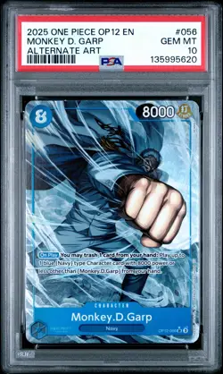 2025 ONE PIECE OP12-LEGACY OF THE MASTER ALTERNATE ART MONKEY D. GARP PSA 10 - Image 1