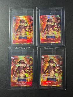 LOT X4 MONKEY.D.LUFFY MONKEY D LUFFY ST10-006 ONE PIECE TREASURE BOOSTER PROMO B - Image 1