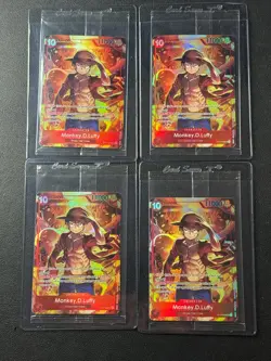 LOT X4 MONKEY.D.LUFFY MONKEY D LUFFY ST10-006 ONE PIECE TREASURE BOOSTER PROMO A - Image 1