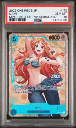 2025 ONE PIECE JAPANESE MINI-TIN PACK SET VOL.2 SERIALIZED #112 NAMI PSA 10 - Image 1