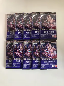10 SEALED Packs OP14 - ENGLISH - One Piece TCG - Azure Sea's Seven - Image 1