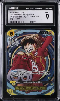 2024 PC: ONE PIECE DAY '24 JAPANESE SUPER RARE #OP07-109 MONKEY D. LUFFY CGC 9 - Image 1