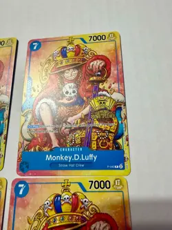 4x (Playset) Monkey.D.Luffy (2nd Anniversary Stamped ) P-043 One Piece Promo NM - Image 4
