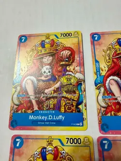 4x (Playset) Monkey.D.Luffy (2nd Anniversary Stamped ) P-043 One Piece Promo NM - Image 5