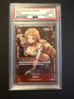 2023 One Piece Tournament Pack Volume 3 Winner Promo Nami ST01-007 - PSA 10 - Image 1