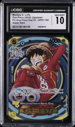 2024 PC: ONE PIECE DAY '24 JAPANESE SUPER RARE MONKEY D. LUFFY CGC 10 GEM MINT - Image 1