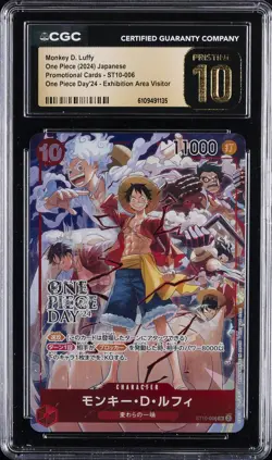 2024 ONE PIECE JAPANESE PROMO CARDS #ST10-006 MONKEY D. LUFFY CGC 10 PRISTINE - Image 1