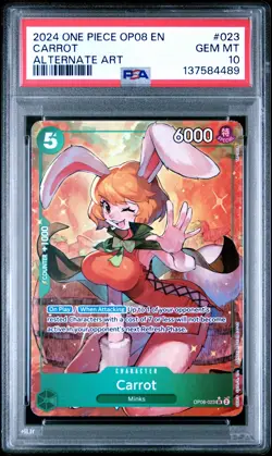 2024 ONE PIECE OP08-TWO LEGENDS ALTERNATE ART #023 CARROT PSA 10 - Image 1