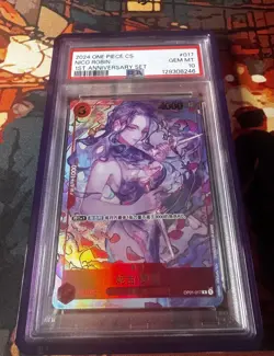 PSA 10 Nico Robin OP01-017 1st Anniversary Set Promo Chinese ONE PIECE Card 2024 - Image 1