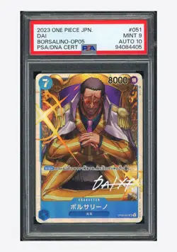 One Piece PSA 9 AUTO 10 Borsalino SR DAI 2023 OP05-051 OP05 Japanese - Image 1