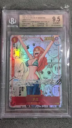 One Piece The Best Premium Booster Japanese Nami Manga Rare #OP01-016 BGS 9.5 - Image 1