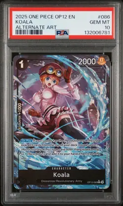 2025 ONE PIECE OP12-LEGACY OF THE MASTER ALTERNATE ART #086 KOALA PSA 10 - Image 1