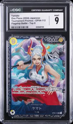 2024 ONE PIECE JPN TOURNAMENT PROMO FLAGSHIP BATTLE-TOP 8 #OP04-112 YAMATO CGC 9 - Image 1