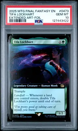 2025 MTG FINAL FANTASY EXTENDED ART-FOIL #0473 TIFA LOCKHART PSA 10 - Image 1
