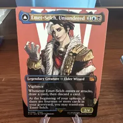 MTG Foil Emet-Selch, Unsundered Borderless Extended Art Final Fantasy NM - Image 1