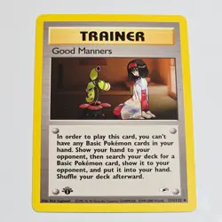 Pokemon TCG Good Manners 1st Edition Trainer Card Gym Heroes 111/132 Uncommon - Image 1