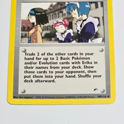 Pokemon TCG Erika’s Maids Trainer Card Gym Heroes 109/132 Uncommon 2000 Vintage - Image 3