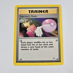Pokemon TCG Sabrina’s Gaze Trainer Card Gym Heroes 125/132 Common 2000 WOTC - Image 1