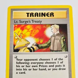 Pokemon TCG Lt. Surge’s Treaty 1st Edition Trainer Card Gym Heroes 112/132 - Image 2