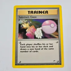 Pokemon TCG Sabrina’s Gaze Trainer Card Gym Heroes 125/132 Common 2000 WOTC - Image 1