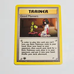 Pokemon TCG Good Manners 1st Edition Trainer Card Gym Heroes 111/132 Uncommon - Image 1