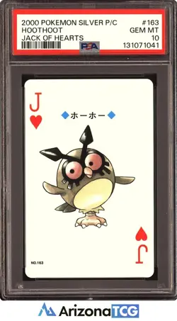 Pokemon 2000 Hoothoot 163 Jack Of Hearts Silver Playing Card Japanese PSA 10 - Image 1