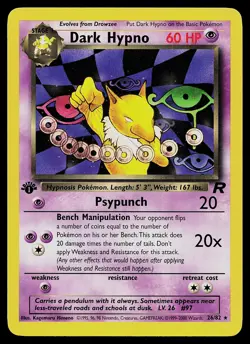 Pokemon Card - Dark Hypno Team Rocket 26/82 Rare 1st Edition - Image 1