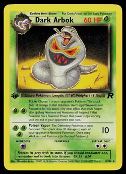 Pokemon Card - Dark Arbok Team Rocket 19/82 Rare 1st Edition - Image 1