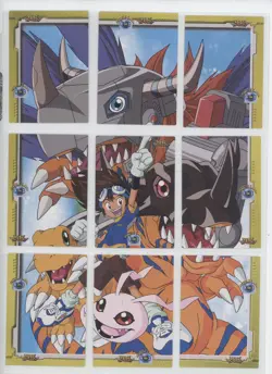 Japanese Digimon Puzzle Card Set Tai Agumon Greymon 1999 Vintage - Image 1