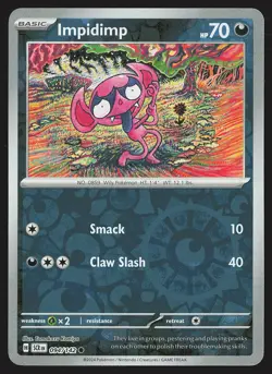 SV07: Stellar Crown Impidimp #094/142 Reverse Holo Pokemon Card - Image 1