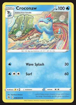 SWSH08: Fusion Strike Croconaw #056/264 Uncommon Pokemon Card - Image 1